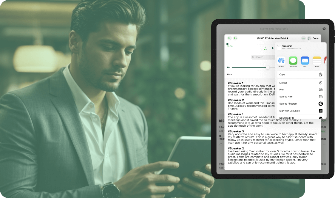 Transcriber Device Options